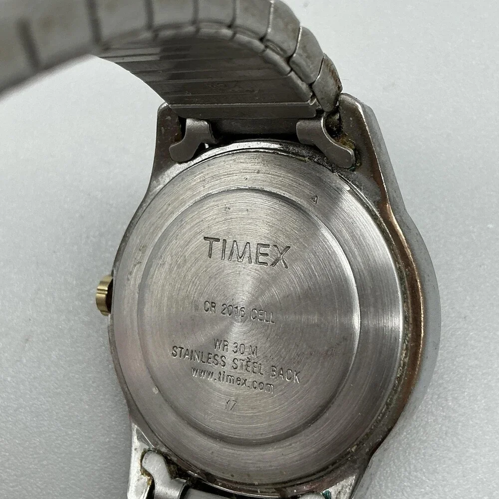 Timex Easy Reader Indiglo Mens Watch 36mm Two Tone Day Date New Battery